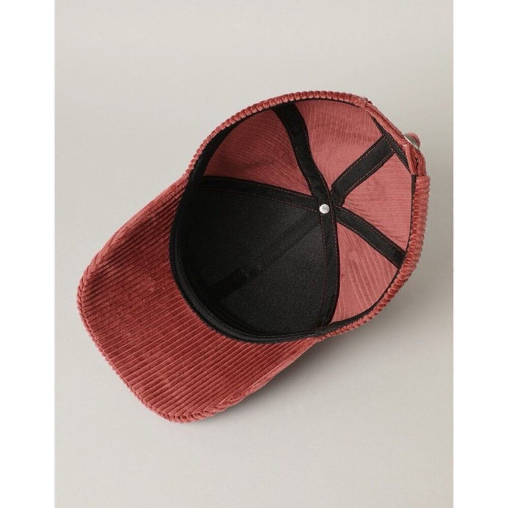 Y2K Grateful Hat Embroidered Snap Back Cap Corduroy Unisex Red OSFM Adjustable - Picture 3 of 5